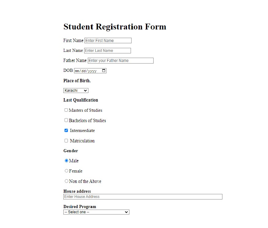 Resgistration form image